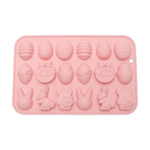 Unique Bargains Chocolate Mould 18-Cavity Easter Egg & Bunny Candy Mould Hand Wash 7.76"x5.04"x0.51" 1 Pc - 1 of 4