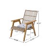 Sapphtopaz Patio Dining Chairs Wicker Outdoor Chair with Thick Cushion, Wicker Back for Garden, Patio, Lawn, Backyard - 2 of 4