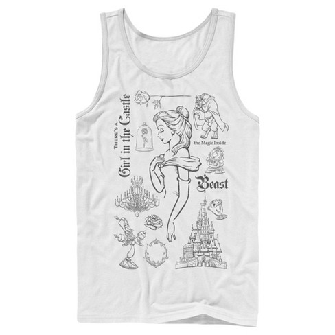 Men's Beauty and the Beast There's a Girl in the Castle Sketches Tank Top - image 1 of 4