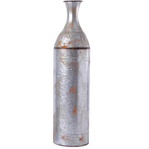 Vintiquewise Rustic Farmhouse Style Galvanized Metal Floor Vase Decoration - 1 of 4