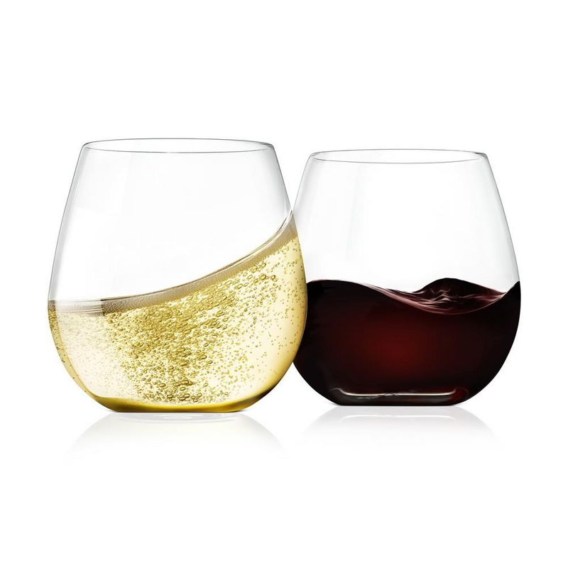 NutriChef 2 Pcs. of Crystal-Clear Stemless Wine Glass - Ultra Clear and Thin, Elegant Clear Wine Glasses, Hand Blown, 2 of 8