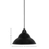 Toltec Lighting Any 1 - Light Pendant in  Matte Black with 13” Matte Black Double Bubble Metal Shade Shade - 2 of 2