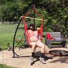 Sunnydaze Double Cushion Hanging Rope Hammock Chair with X-Stand for Backyard and Patio - 250 lb Weight Capacity - Sunset - 4 of 4