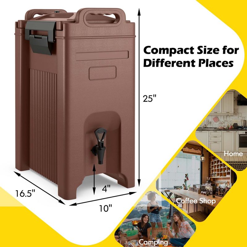 Costway 1/2/3/4 PCS Insulated Beverage Server/Dispenser 5 Gallon Hot & Cold Drinks with Handles Coffee, 3 of 10