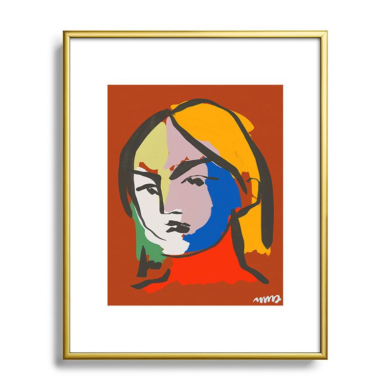 Marin Vaan Zaal Helene in Red Modern Female Metal Framed Art Print - Deny Designs, 1 of 5