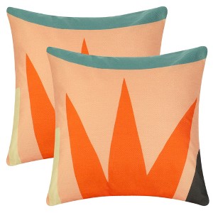 Unique Bargains Linen Decorative Throw Printed Contemporary Waterproof Pillow Covers 2 Pcs - 1 of 4