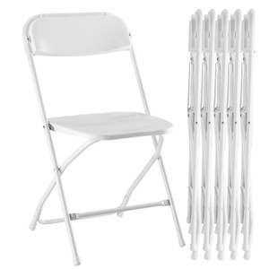 SEVOBAL Folding Chair 6 Pack Indoor Outdoor Portable Stackable Foam Cushion for Events Offices Weddings Picnics Restaurants, White, 17.5"*18.1"*31.2" - 1 of 4