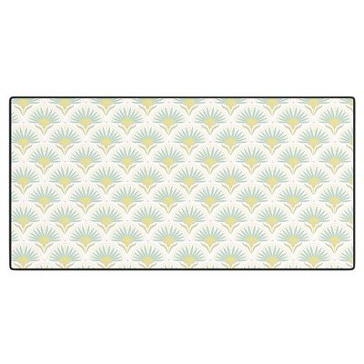 Iveta Abolina Fan Florals Aqua Yellow Desk Mat