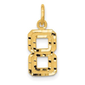 Black Bow Jewelry 14k Yellow Gold, Varsity Collection, Small D/C Pendant Number 8 - 1 of 4