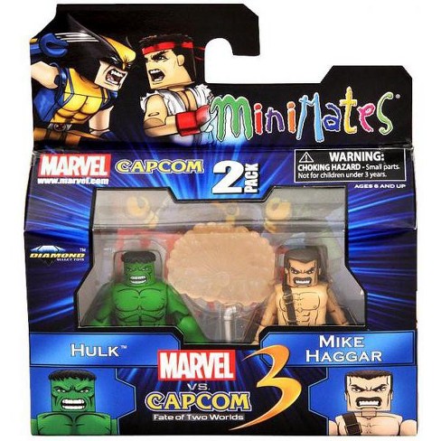 Marvel Vs Capcom 3 Minimates Series 1 Hulk Vs Mike Haggar Minifigure 2 Pack