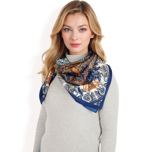 Anna-Kaci Women's Floral Paisley Satin Silk Scarf with Vibrant Prints and Elegant Square Design - 1 of 4