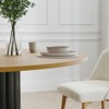 PexFix 60" Solid Wood Round Dining Table Kitchen Table for 6-8 with Tabletop & Textured Cylindrical Base for Living/Dining Room Coffee Office Natural - 4 of 4