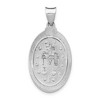 Black Bow Jewelry 14k White Gold Hollow Oval Miraculous Medal Pendant - 3 of 4