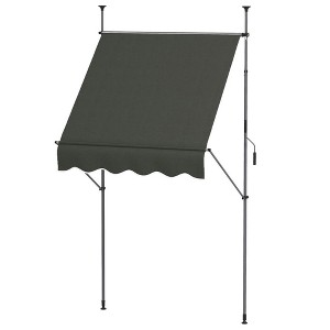 Resenkos Patio Awning, Outdoor Sun Shade Shelter Cover Awnings,6.5' x 4' Manual Retractable Awning, Non-Screw Patio Awning, UV Resistant, - 1 of 4