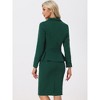 INSPIRE CHIC Women's Business Long Sleeve Notched Lapel Peplum Blazer Pencil Skirt Suit Set 2 Pcs - 3 of 4