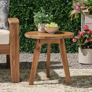Christopher Knight Home Gino Outdoor Acacia Wood Side Table - 1 of 4