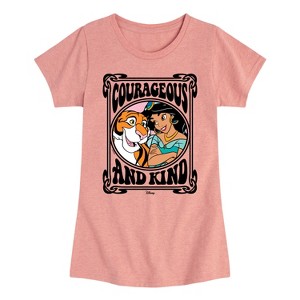 Girls' - Disney Princess - Jasmine Rajah Courageous and Kind Fitted Short Sleeve Graphic T-Shirt - 1 of 4