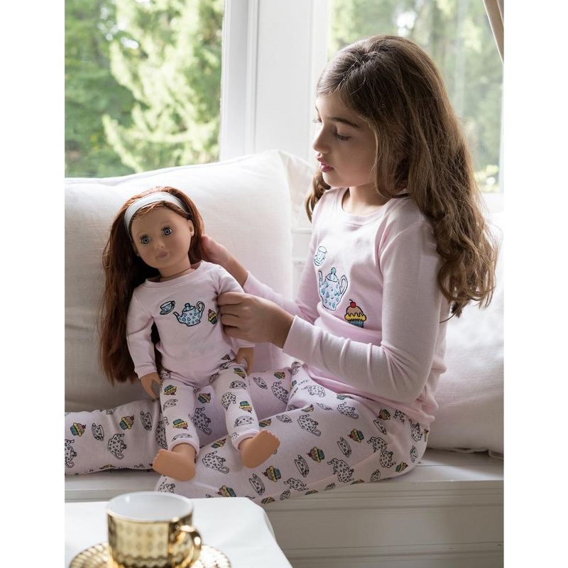 Leveret Girl and Doll Matching Cotton Pajamas, 3 of 5