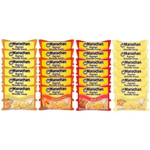 Maruchan Ramen Instant Noodle Soup 24 Packs, 4 Flavors - 6 Pack Beef, 6 Pack Roast Chicken , 6 Pack Creamy Chicken , 6 Pack Chicken - 1 of 4