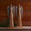 Rustic Wood and Iron Angel Figurines Set of 2 – 22.75 Inch Height – Christmas Display – By Melrose - 2 of 3