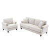 Modern Chenille Single Sofa with Nails and Armrests, High Elastic Sponges Upholstered Sofa Chair for Living Room, Office, Bedroom White - 4 of 4