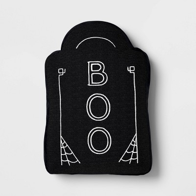 17"x10" Large Tombstone 'Boo' Novelty Shaped Throw Pillow Black - Hyde and EEK! Boutique™
