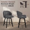 Arceso 26''H Swivel Counter Height Bar Stools with Backs Dining Chair Fabric for Home - 4 of 4