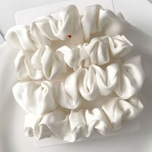 Kitcheniva Silky Satin Scrunchies 4 Pcs, White - 1 of 3