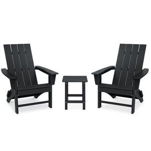 GARPROVM 2 Upgraded Folding HDPE Adirondack Chairs with Side Table Weather-Resistant For Outdoor - 1 of 4