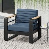Okak 15" Chic Patio Accent Chair Upholstered Club Chair,Set of 1,Luxury Outdoor Conversation Aluminum Sofa Chair for Porch,Garden&Backyard - 2 of 4