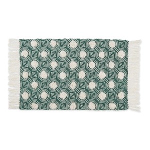 Design Imports Geometric Textured Fringe - Teal - 2 X 3 Ft - 1 of 4
