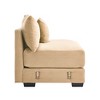 Vynxaria 28" Camel Corduroy Armless Sofa - Extra-Wide Thick Armrests, Oversized Deep Seating, Modular Design, Movable Ottoman, with Pillows - 3 of 4