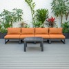 LeisureMod Chelsea 5-Piece Outdoor Patio Sectional Set with Coffee Table – Black Aluminum Frame, Cushions, Weather-Resistant - 3 of 4