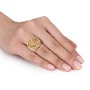 EVERLY JEWELRY | Sterling Silver w/ 3-1/2 CT TGW 15.5mm Cushion Golden Color Druzy Gemstone Fashion Ring - 3 of 4