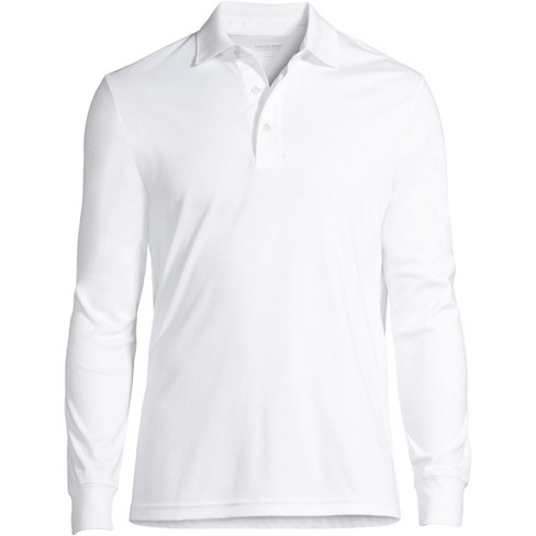 Polo Plain white long sleeves blouses