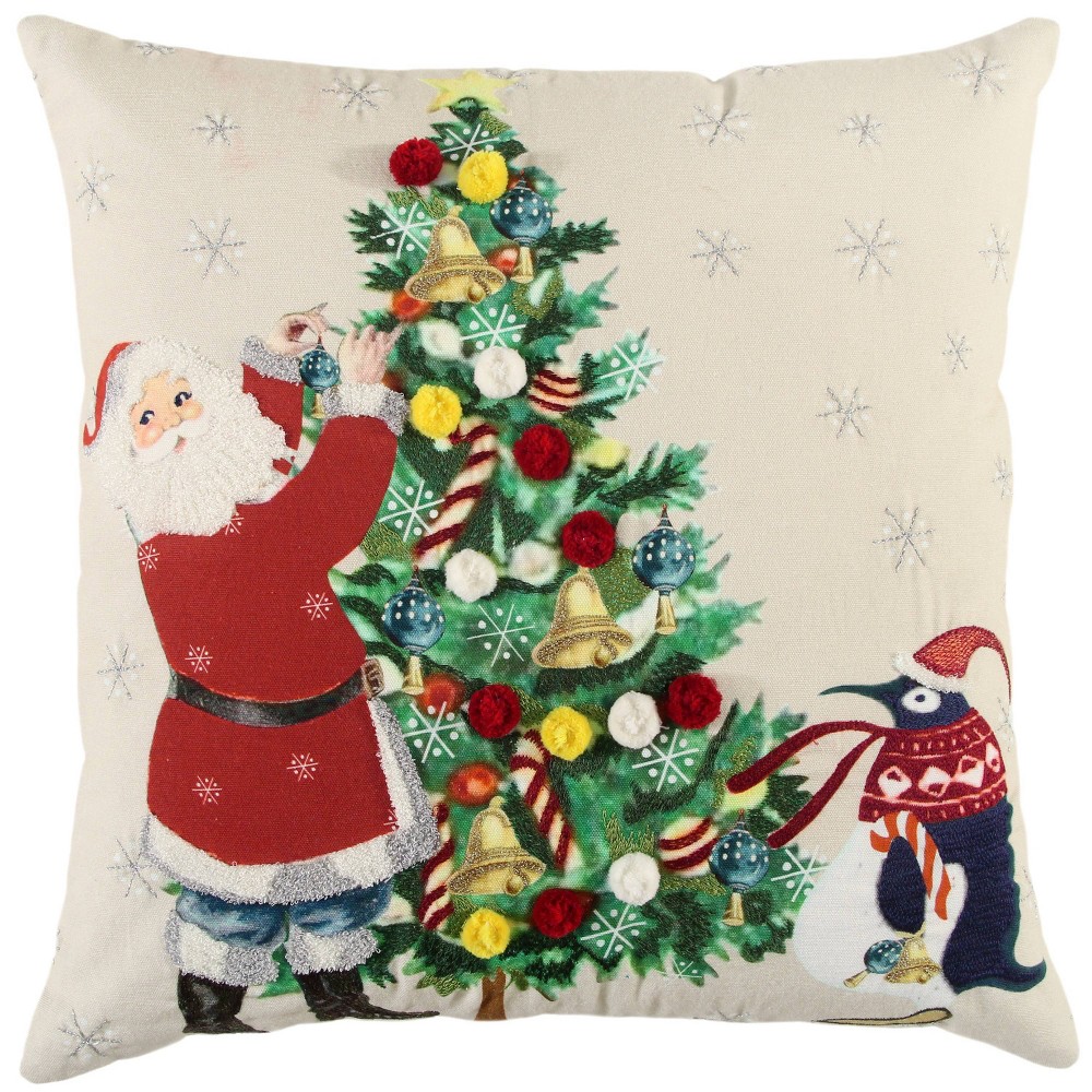 Photos - Pillow 20"x20" Oversize Christmas Tree Square Throw  Cover - Rizzy Home