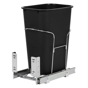 Pull-Out Trash Can with Full Extension Slides, Space-Saving Garbage Can Recycling Bin for Under Kitchen Cabinet, Under Mount Waste Container - 1 of 4