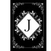 Briarwood Lane Everyday Double Sided Garden Flag 12x18 For Outdoor Black and White Monogram J Garden Flag Flags For Outside - 3 of 4