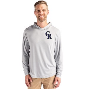 Colorado Rockies Cutter & Buck Coastline Epic Comfort Recycled Mens Hooded Shirt - 1 of 1