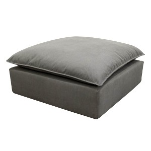 TOV FurnitureCali Performance Fabric Ottoman Slate 39.8"W x 40.5"D x 20.8"H - 1 of 4