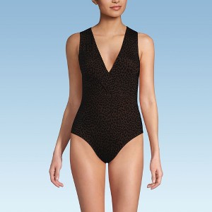 Lands' End Women's Surplice Tie Back One Piece - 1 of 3