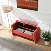 GDFStudio Rusk Modern Upholstered Storage 52" Ottoman, Teddy Bench with Armrest and Pull-Ring - 2 of 4