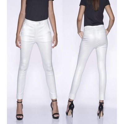 Women's Lively Coated Trouser Pant - BIANCO