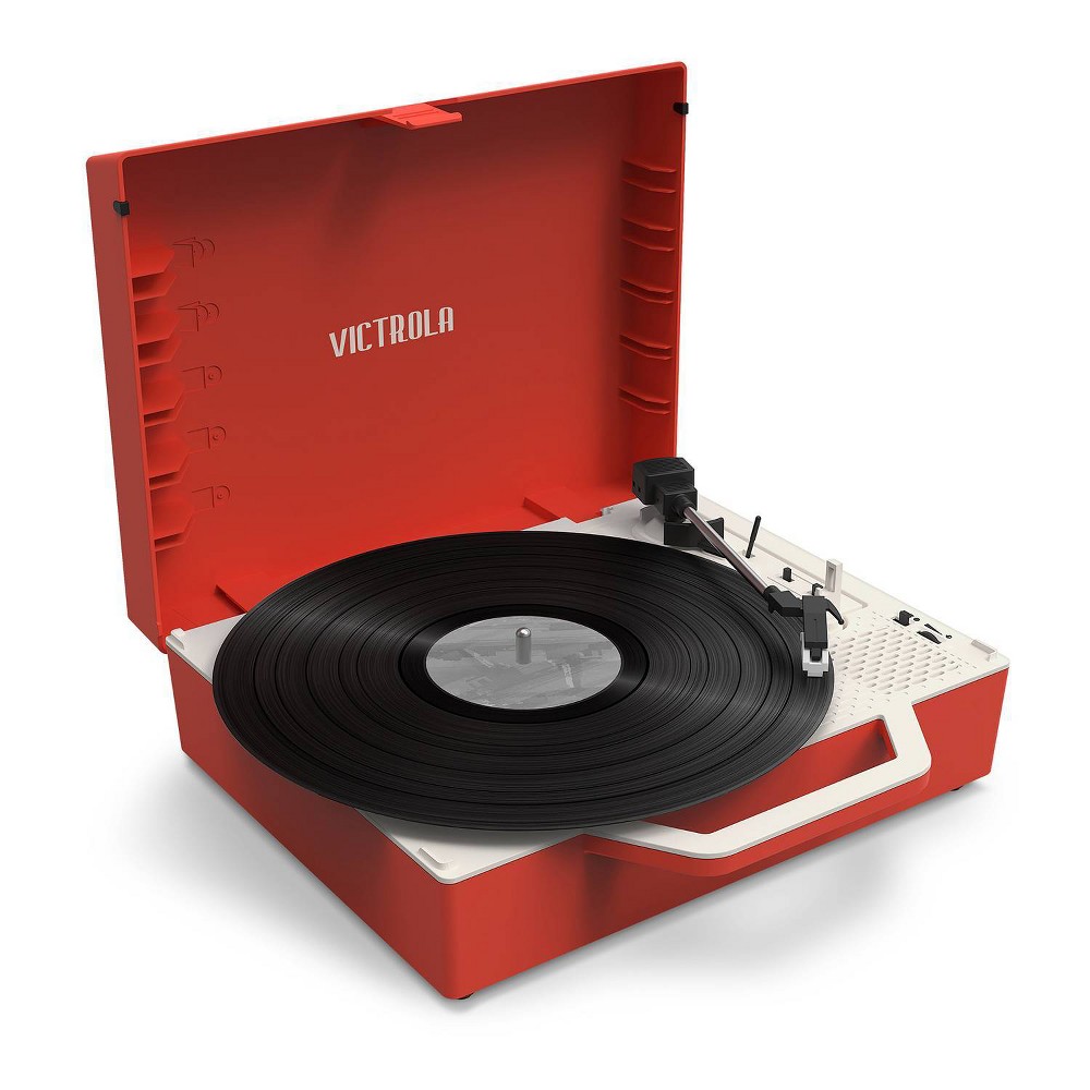 Victrola Re-Spin 3-Speed Sustainable Bluetooth Record Player - Poinsettia Red