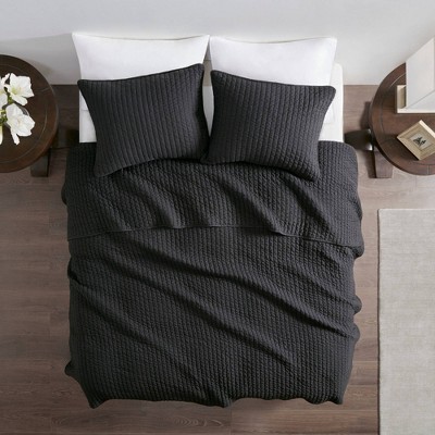 Mitchell Full/Queen 3pc Reversible Coverlet Set Black