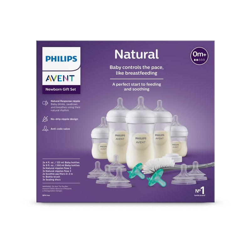 Avent Phillips Natural Baby Bottle with Natural Response Nipple Newborn Gift Set - 17pc, 3 of 5