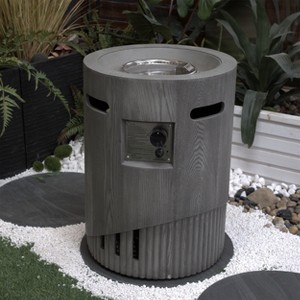 Gulches 20" Round Propane Gas Fire Pit 32,000 BTU CSA Certified, Magnesium Oxide Cultured Stone Surface, 2.5kg Lava Stones & Rainproof Cover - 1 of 4