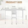 PAKASEPT 50" Foldable Fabric Cutting Tables, Sewing Cutting Table with Charging Station, Height Adjustable Craft Table with Storage, for Home Office - 2 of 4