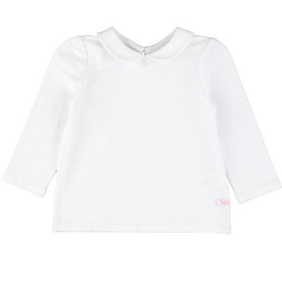 Long Sleeve Top With Peter Pan Collar, For Babies - Ochre