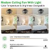 C Cattleya 12 in. Black Low Profile Color Changing LED Flush Mount with Remote and APP Smart Control Indoor Ceiling Fan with Dimmable Lighting - 4 of 4